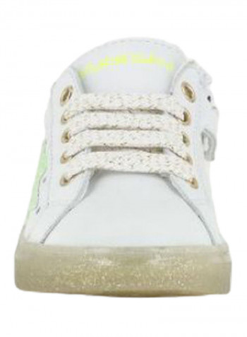 System Lace-Up Low Top Sneakers White/Green