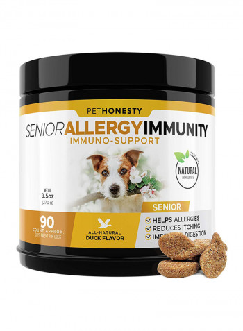 Allergy Support Supplement Omega 3 Salmon Fish Oil 90 Chews متعدد الألوان 270غم