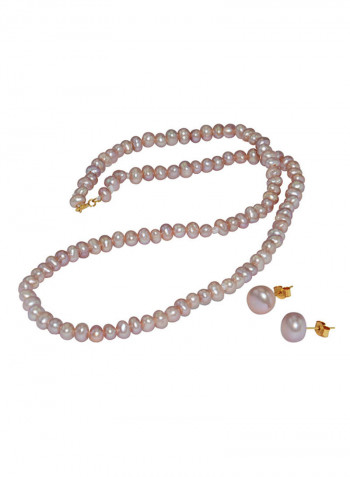 18K Gold Pearl Jewellery Set