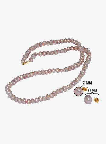 18K Gold Pearl Jewellery Set