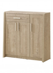 Curvy 3-Door And Shoe Cabinet With 1-Drawer Brown 120 x 120 x 40centimeter