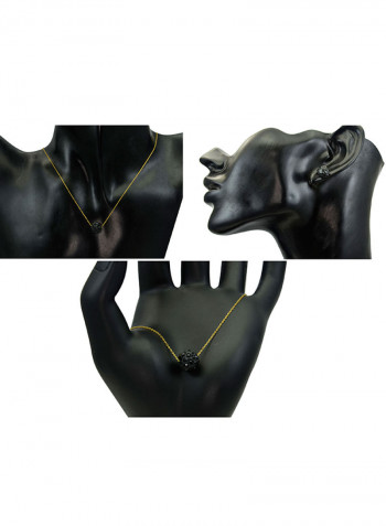 10 Karat Solid Yellow Gold Simple 10 mm Crystal Ball Jewellery Set