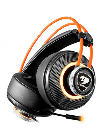Immersa Pro Wired Over-Ear Gaming Headphones With Mic For PS4/PS5/XOne/XSeries/NSwitch/PC Black/Orange