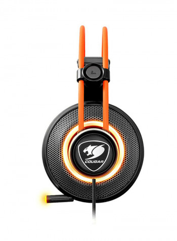 Immersa Pro Wired Over-Ear Gaming Headphones With Mic For PS4/PS5/XOne/XSeries/NSwitch/PC Black/Orange