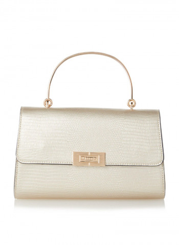 Eleganza Top Handle Satchel Bag Gold