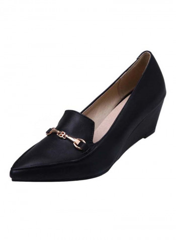 Wedge Heeled Pumps Black/Gold