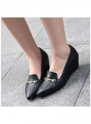 Wedge Heeled Pumps Black/Gold