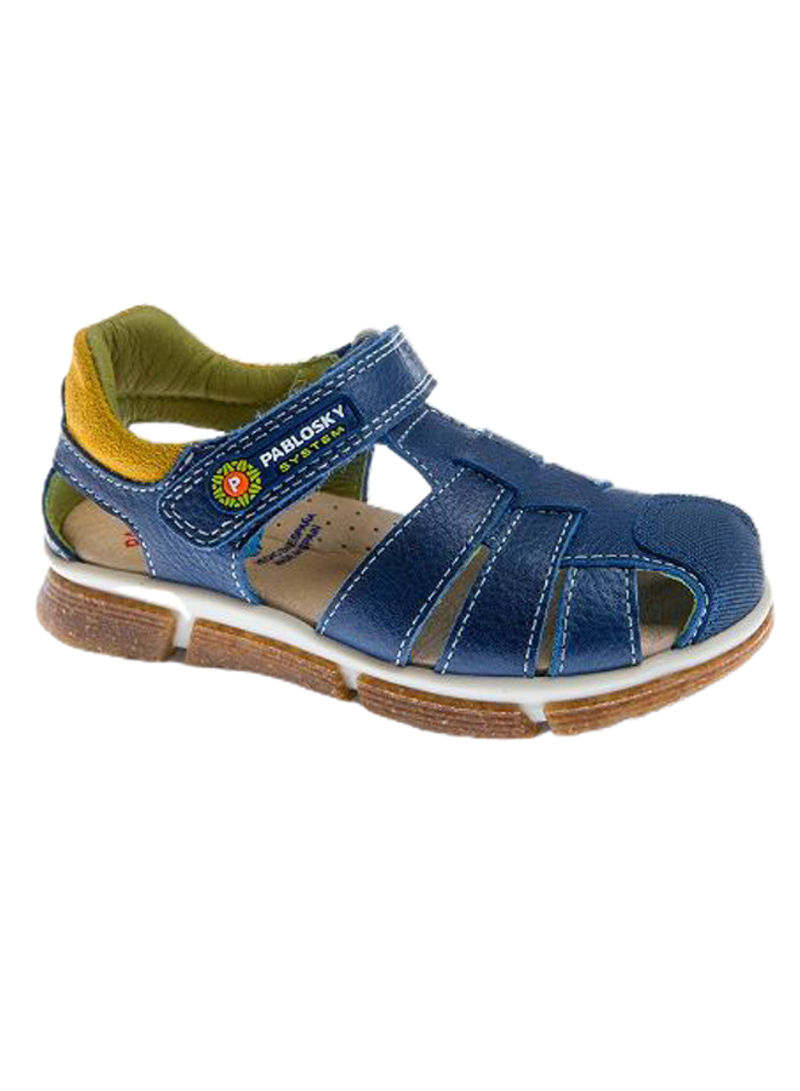 Closed Toe Hook And Loop Casual Sandals Navy/Green