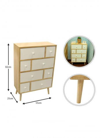 Retro Style Wooden Storage Cabinets With Drawers White/Beige 82x55x25cm