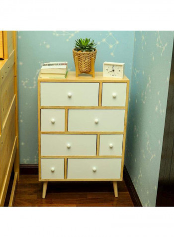 Retro Style Wooden Storage Cabinets With Drawers White/Beige 82x55x25cm