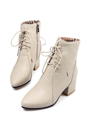 Leather Lace-Up Ankle Boots