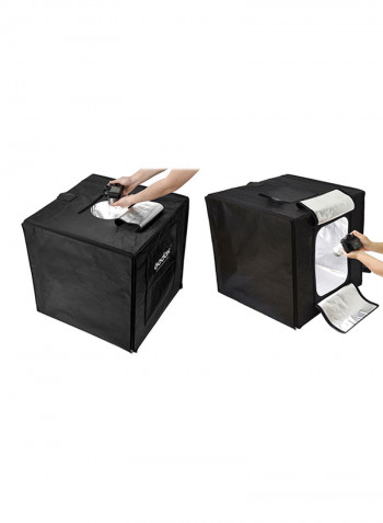 Mini Studio Photography Softbox Tent With 2 LED Light Board Set Black