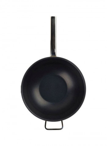 Stainless Steel Rust Resistant Frying Pan with Glass Lid Silver/Black/Clear 11.8inch