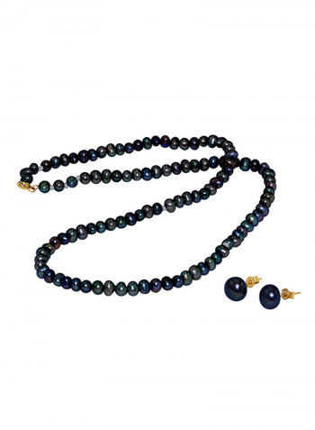 18K Gold Pearl Jewellery Set