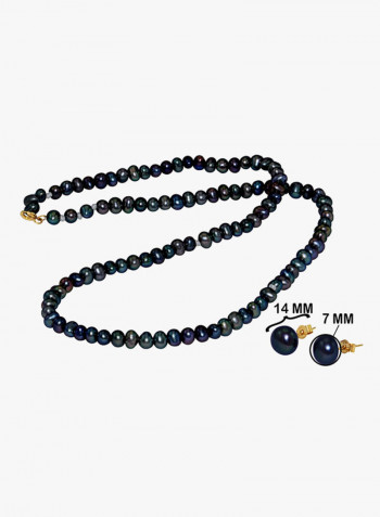 18K Gold Pearl Jewellery Set