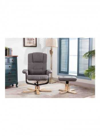 Olympia Reclining Chair With Stool Grey 104.5 x 77cm