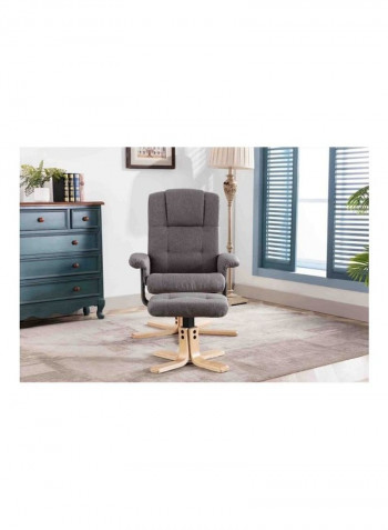 Olympia Reclining Chair With Stool Grey 104.5 x 77cm