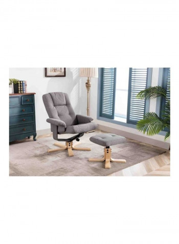 Olympia Reclining Chair With Stool Grey 104.5 x 77cm