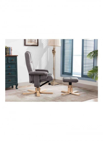 Olympia Reclining Chair With Stool Grey 104.5 x 77cm