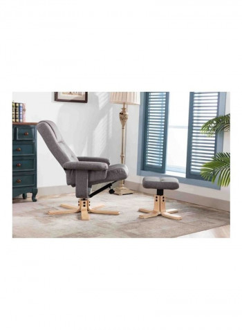 Olympia Reclining Chair With Stool Grey 104.5 x 77cm