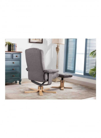 Olympia Reclining Chair With Stool Grey 104.5 x 77cm