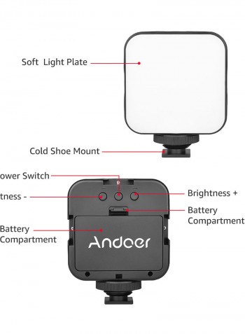 Smartphone Video Rig Grip With Dual LED Light Microphone And Shock Mount Black