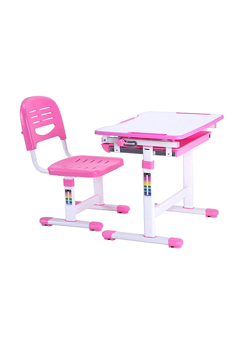 Study Desk And Chair Set Pink Pink/White
