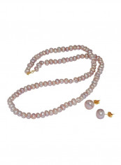 3-Piece 18 Karat Gold Pearl Studded Jewellery Set