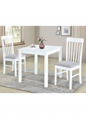 3-Piece Mercury Dining Table Set White/Grey 97x43.5x50centimeter reviews 3-Piece Mercury Dining Table Set White/Grey 97x43.5x50centimeter