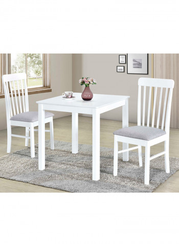 3-Piece Mercury Dining Table Set White/Grey 97x43.5x50centimeter