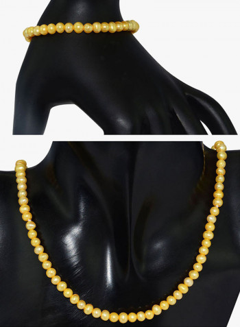 18K Gold Pearl Jewellery Set