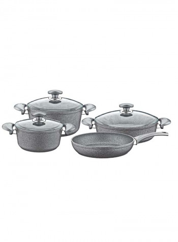 7-Piece Granite Cookware Set Grey