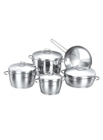 9-Piece Luna Cookware Set Silver