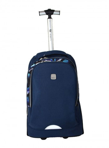 3-Piece Kids School Trolley Backpack Set Fits 20 Inches Navy/Purple/White