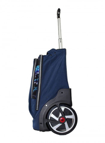 3-Piece Kids School Trolley Backpack Set Fits 20 Inches Navy/Purple/White