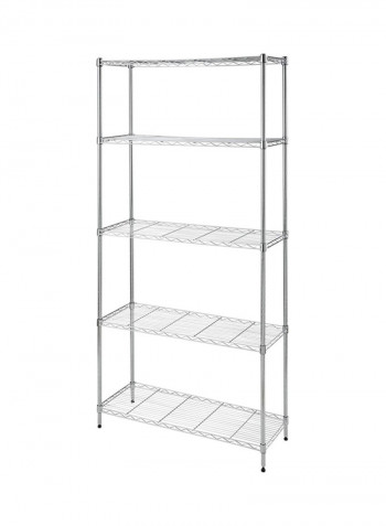 5-Shelf Wire Rack HTC-WR606 Chrome 91 x 35 x 182centimeter