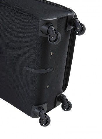 Zipper Closure Rolling Luggage 17.5inch Black