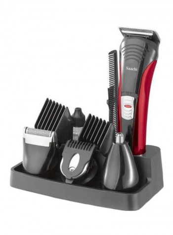 7-In-1 Hair Trimmer With A Resting Stand Black/Red