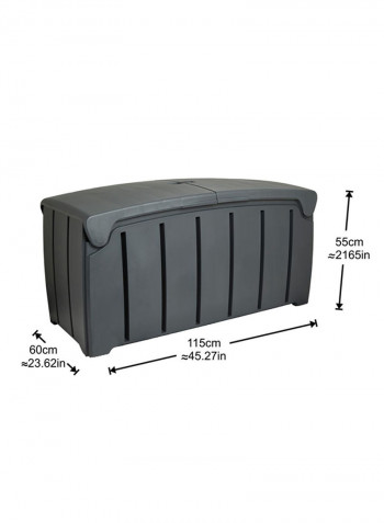 Garden Storage Box With Lid - 115 x 55 x 60 cm Black
