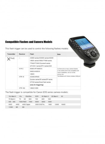 Xpro C Ttl Wireless Flash Trigger 9x5x5.8centimeter Black