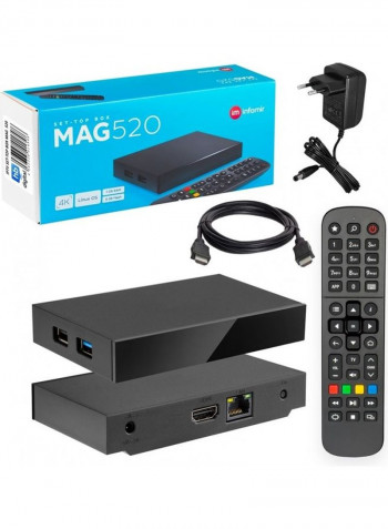 MAG 520 Set Top Box with HEVC H.265 4K UHD 60FPS Linux USB 3.0 520 Black