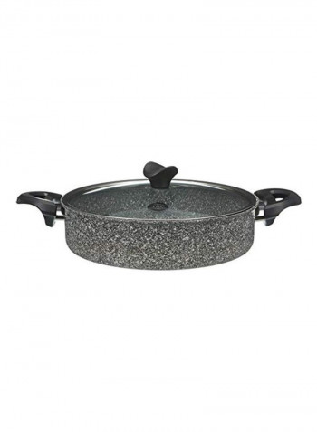 Shallow Pot With Lid Grey/Clear 26cm