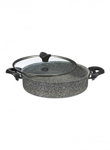 Shallow Pot With Lid Grey/Clear 26cm