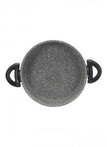 Shallow Pot With Lid Grey/Clear 26cm