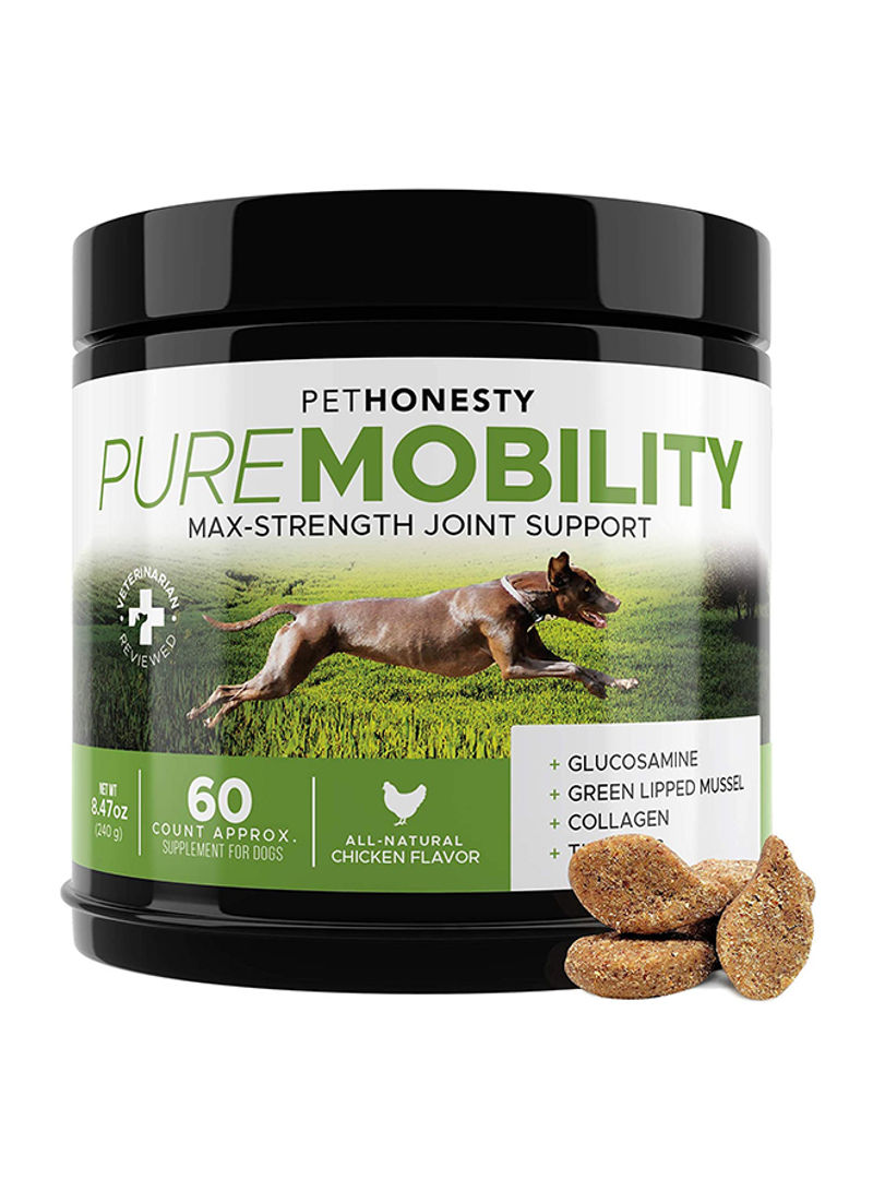 Pure Mobility Max Strength Joint Support Chicken Flavour 60 Count Multicolour 240g