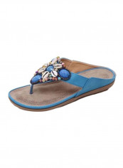 Beaded Slip-On Flat Sandals Blue reviews Beaded Slip-On Flat Sandals Blue