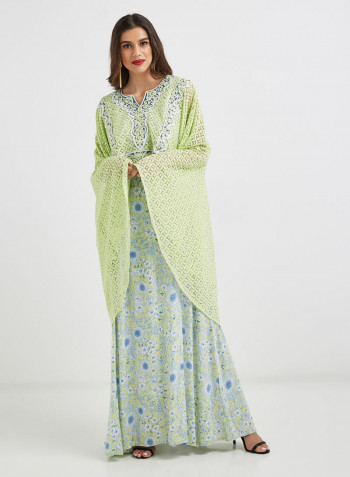 Poncho Style Jalabiya Apple Green