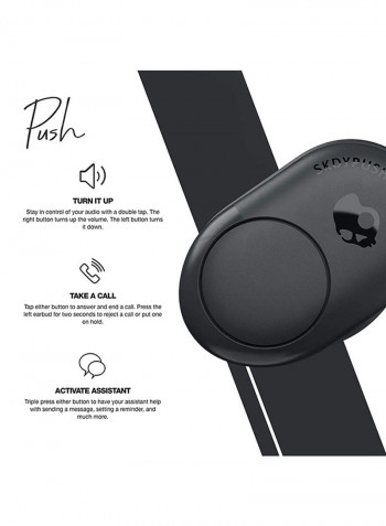 Push True Wireless Earbuds, In-Ear Bluetooth With Microphone Black/Dark Grey
