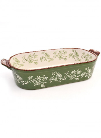 6-Piece Floral Lace Squoval Bakeware Set green
