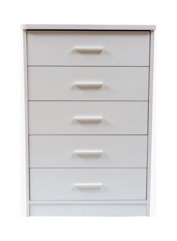 Boston 5-Drawer Chest White 111 x 75cm